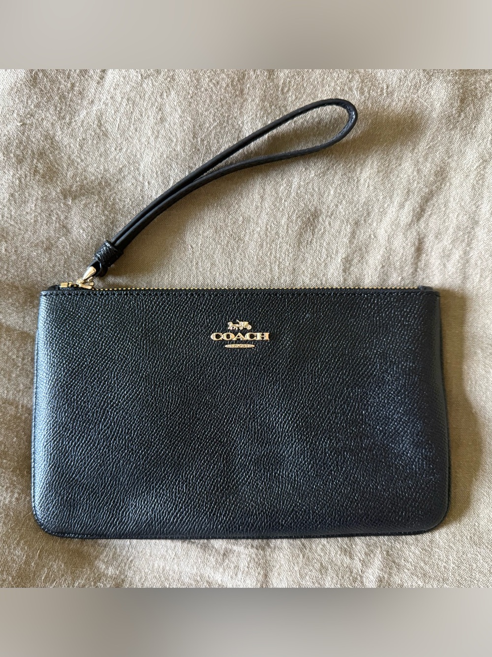 Coach Black Leather Wristlet